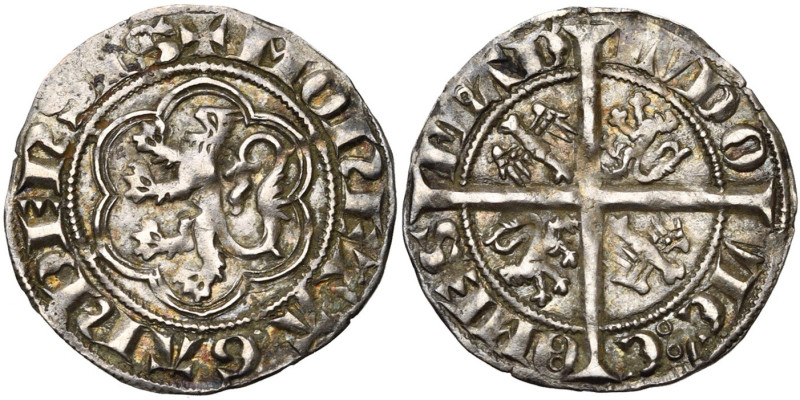 VLAANDEREN, Graafschap, Lodewijk van Nevers (1322-1346), AR halve groot, 1334-13...