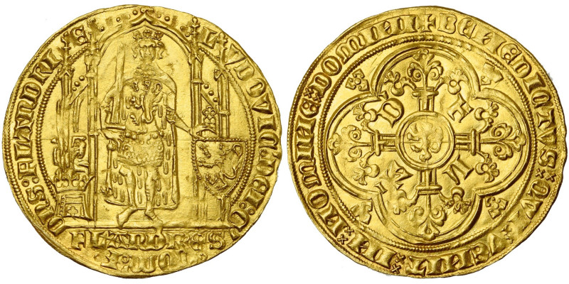 VLAANDEREN, Graafschap, Lodewijk van Male (1346-1384), AV gouden Flandres (Fland...