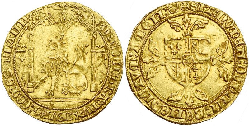 VLAANDEREN, Graafschap, Philips de Goede (1419-1467), AV gouden leeuw (lion d'or...