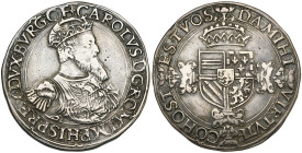 VLAANDEREN, Graafschap, Keizer Karel (1506-1555), AR zilveren Karolusgulden, z.j. (1544-1548), Brugge. 1e type. Vz/ Gekroond bb. r. Kz/ Gekroond wapen...