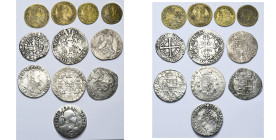 lot de 7 p.: Flandre, Louis de Male, gros au lion, 1355-1358; Liège, Robert de Berghes, sprenger, s.d. (1560); Pays-Bas espagnols, Philippe II, 1/5 éc...