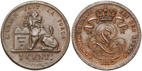 BELGIQUE, Royaume, Léopold Ier (1831-1865), Cu 1 centime, 1833 sur 1832. Dupriez 61.

Très Beau à Superbe / Very Fine - Extremely Fine