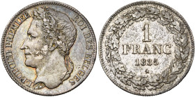 BELGIQUE, Royaume, Léopold Ier (1831-1865), AR 1 franc, 1835. Dupriez 126.

Très Beau / Very Fine