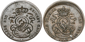 BELGIQUE, Royaume, Léopold Ier (1831-1865), Cu 2 centimes, 1835. Surfrappé sur 1 cent néerlandais de Bruxelles. Le motif du revers incus au droit. Ext...