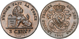 BELGIQUE, Royaume, Léopold Ier (1831-1865), Cu 2 centimes, 1841. Dupriez 186.

Superbe / Extremely Fine