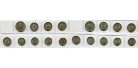 BELGIQUE, Royaume, Léopold Ier (1831-1865), lot de 9 p.: 20 centimes 1861; 10 centimes 1861, 1862, 1863, 1864; 5 centimes 1861, 1862, 1863, 1864.

S...