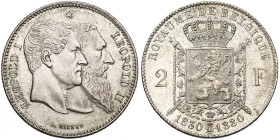 BELGIQUE, Royaume, Léopold II (1865-1909), AR 2 francs, 1880. Cinquantenaire de l'indépendance. Dupriez 1219.

presque Superbe / about Extremely Fin...