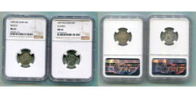 BELGIQUE, Royaume, Léopold II (1865-1909), lot de 2 p.: 50 centimes 1898 FR (NGC MS63) et 1899 NL (NGC MS62).

Superbe à Fleur de Coin / Extremely F...
