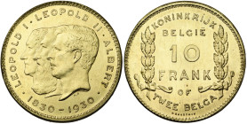BELGIQUE, Royaume, Albert Ier (1909-1934), 10 frank - 2 belga, 1930 NL. Essai en similor. Tranche inscrite. Pos. A. Dupriez 2376. Rare.

Superbe à F...