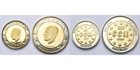 BELGIQUE, Royaume, Baudouin (1951-1993), lot de 2 p. bimétalliques: 20 et 10 ecu, 1990. 60e anniversaire du roi.

Flan poli / Proof