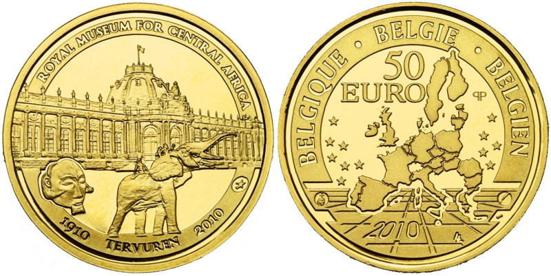 BELGIQUE, Royaume, Albert II (1993-2013), AV 50 euro, 2010. Musée royal de l'Afr...