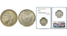 CONGO, Etat Indépendant, Léopold II (1885-1908), AR 2 francs, 1887. Dupriez 17. Gradé NGC MS63.

Superbe à Fleur de Coin / Extremely Fine - Uncircul...