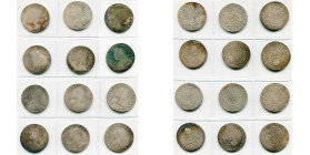 FRANCE, Royaume, Louis XV (1715-1774), lot de 12 écus aux rameaux d'olivier: 1726, Paris (2), Rouen, Caen, Limoges, Bordeaux, Riom, Lille, Rennes, Aix...