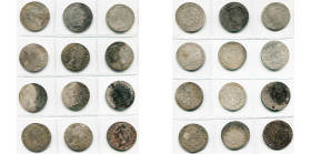 FRANCE, Royaume, Louis XV (1715-1774), lot de 12 écus au bandeau: 1742, Paris (2); 1744, Bordeaux, Nantes; 1745, Toulouse; 1747, Pau; 1748, Montpellie...