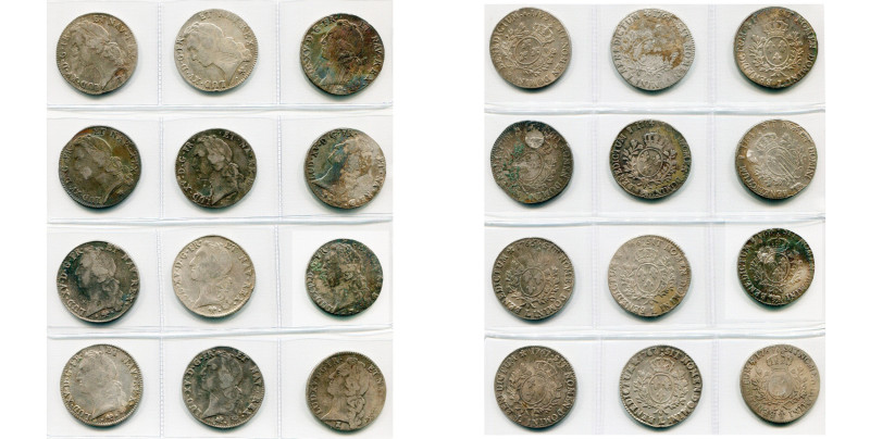 FRANCE, Royaume, Louis XV (1715-1774), lot de 12 écus au bandeau: 1763, Orléans;...