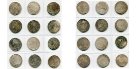 FRANCE, Royaume, Louis XV (1715-1774), lot de 12 écus au bandeau: 1763, Orléans; 1764, Bayonne (2), Toulouse (rare), Pau (2); 1765, Bayonne; 1766, Bay...
