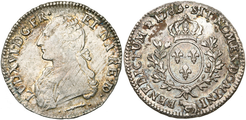 FRANCE, Royaume, Louis XVI (1774-1793), AR écu de Béarn aux rameaux d'olivier, 1...