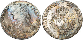 FRANCE, Royaume, Louis XVI (1774-1793), AR écu aux rameaux d'olivier, 1784 I, Limoges. D/ B. habillé à g., les cheveux noués par un ruban. R/ Ecu de F...