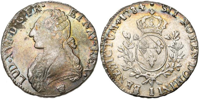 FRANCE, Royaume, Louis XVI (1774-1793), AR écu aux rameaux d'olivier, 1784 I, Li...