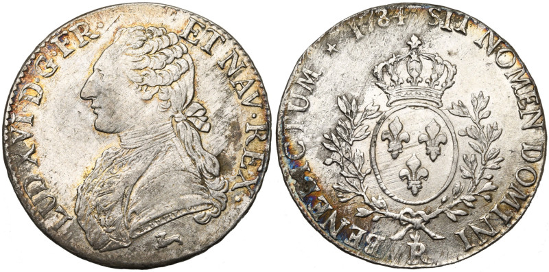 FRANCE, Royaume, Louis XVI (1774-1793), AR écu aux rameaux d'olivier, 1784 R, Or...