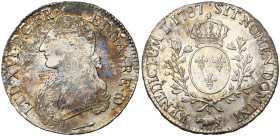 FRANCE, Royaume, Louis XVI (1774-1793), AR écu de Béarn aux rameaux d'olivier, 1787, Pau. D/ B. habillé à g., les cheveux noués par un ruban. R/ Ecu d...