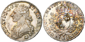 FRANCE, Royaume, Louis XVI (1774-1793), AR demi-écu aux rameaux d'olivier, 1789 A, Paris. D/ B. habillé à g., les cheveux noués par un ruban. R/ Ecu d...