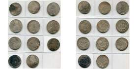 FRANCE, Royaume, Louis XVI (1774-1793), lot de 11 écus aux rameaux d'olivier: 1775, Limoges, Bordeaux, Bayonne; 1777, Paris; 1778 et 1779, Pau; 1780, ...
