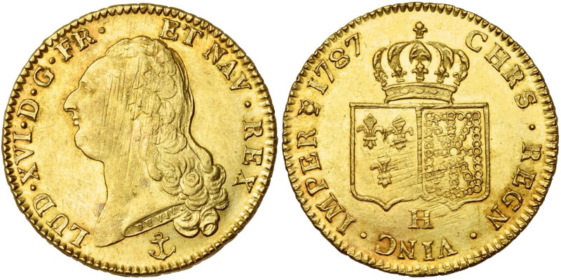 FRANCE, Royaume, Louis XVI (1774-1793), AV double louis d'or à la tête nue, 1787...