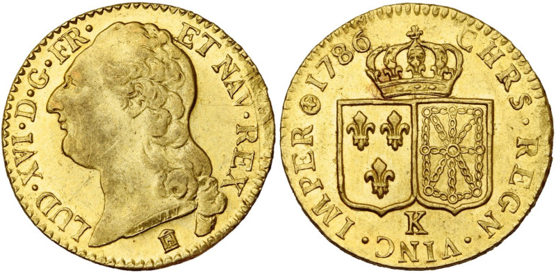 FRANCE, Royaume, Louis XVI (1774-1793), AV louis d'or à la tête nue, 1786 K, Bor...