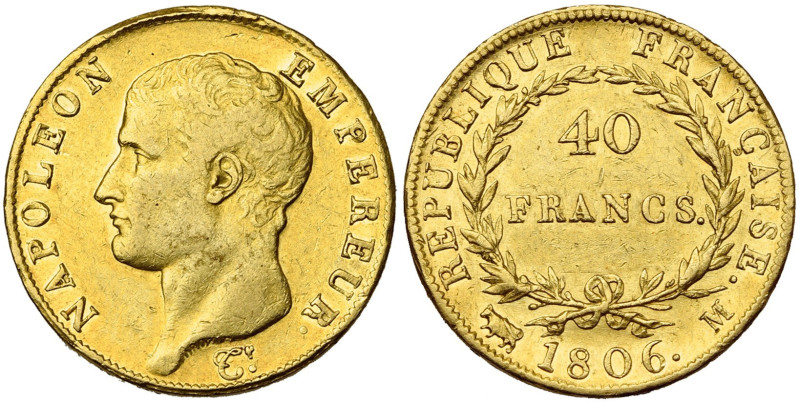 FRANCE, Napoléon Ier (1804-1814), AV 40 francs, 1806 M, Toulouse. Gad. 1082; Fr....