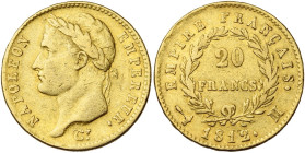 FRANCE, Napoléon Ier (1804-1814), AV 20 francs, 1812 M, Toulouse. 6498 p. frappées. Gad. 1025; Fr. 516. Rare.

Beau à Très Beau / Fine - Very Fine...