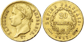 FRANCE, Napoléon Ier (1804-1814), AV 20 francs, 1813, Utrecht. Gad. 1025; Sch. 164; Fr. 521.

presque Très Beau / about Very Fine