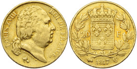 FRANCE, Louis XVIII, seconde restauration (1815-1824), AV 20 francs, 1817 Q, Perpignan. Gad. 1028; Fr. 540.

Beau à Très Beau / Fine - Very Fine