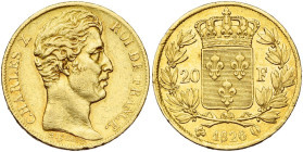 FRANCE, Charles X (1824-1830), AV 20 francs, 1826 Q, Perpignan. 4574 p. frappées. Gad. 1029; Fr. 551. Rare. Petits coups.

Très Beau à Superbe / Ver...