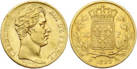 FRANCE, Charles X (1824-1830), AV 20 francs, 1828 A, Paris. Gad. 1029; Fr. 549.

Très Beau / Very Fine
