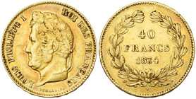 FRANCE, Louis-Philippe (1830-1848), AV 40 francs, 1834 L, Bayonne. Gad. 1106; Fr. 559. Patine colorée. Petits coups.

Très Beau à Superbe / Very Fin...
