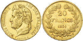 FRANCE, Louis-Philippe (1830-1848), AV 20 francs, 1834 W, Lille. Gad. 1031; Fr. 562.

Très Beau à Superbe / Very Fine - Extremely Fine