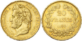 FRANCE, Louis-Philippe (1830-1848), AV 20 francs, 1835 W, Lille. Gad. 1031; Fr. 562. Rare.

Très Beau à Superbe / Very Fine - Extremely Fine