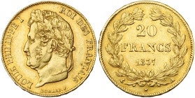 FRANCE, Louis-Philippe (1830-1848), AV 20 francs, 1837 A, Paris. Gad. 1031; Fr. 560. Rare.

Très Beau à Superbe / Very Fine - Extremely Fine