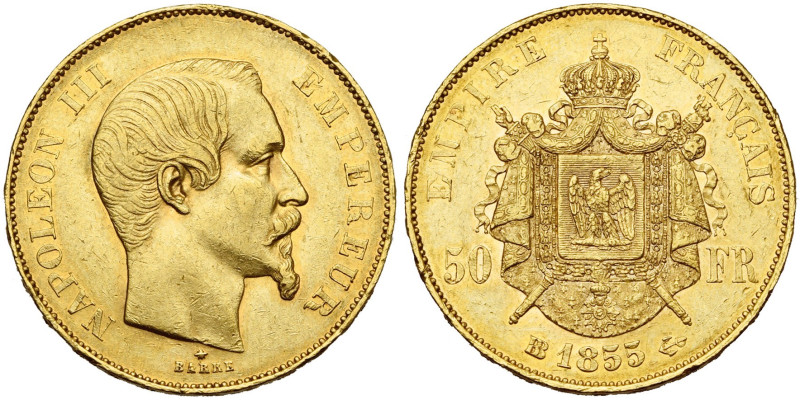 FRANCE, Napoléon III (1852-1870), AV 50 francs, 1855 BB, Strasbourg. 6854 p. fra...