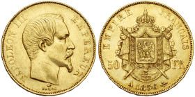 FRANCE, Napoléon III (1852-1870), 50 francs, 1856 A, Paris. Gad. 1111; Fr. 571.

Très Beau / Very Fine