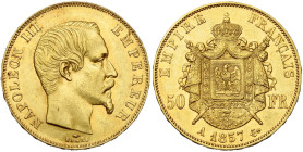 FRANCE, Napoléon III (1852-1870), AV 50 francs, 1857 A, Paris. Gad. 1111; Fr. 571.

Très Beau à Superbe / Very Fine - Extremely Fine