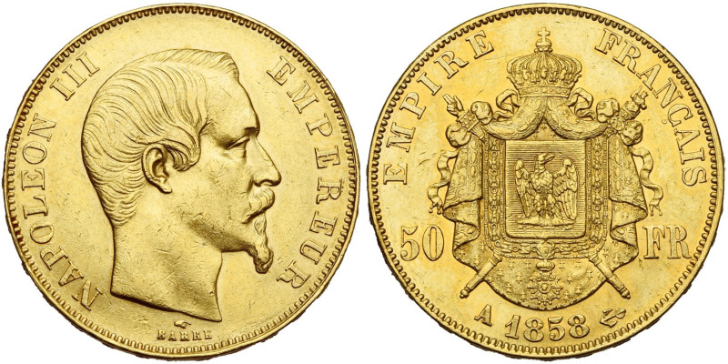 FRANCE, Napoléon III (1852-1870), AV 50 francs, 1858 A, Paris. Gad. 1111; Fr. 57...