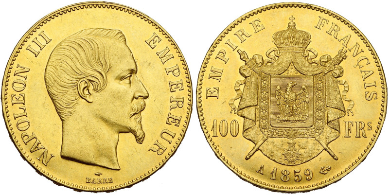 FRANCE, Napoléon III (1852-1870), AV 100 francs, 1859 A, Paris. Gad. 1135; Fr. 5...