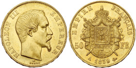 FRANCE, Napoléon III (1852-1870), AV 50 francs, 1859 A, Paris. Gad. 1111; Fr. 571.

Très Beau à Superbe / Very Fine - Extremely Fine