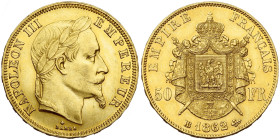 FRANCE, Napoléon III (1852-1870), AV 50 francs, 1862 BB, Strasbourg. Gad. 1112; Fr. 583. Fines griffes.

Très Beau à Superbe / Very Fine - Extremely...