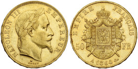 FRANCE, Napoléon III (1852-1870), AV 50 francs, 1864 A, Paris. Gad. 1112; Fr. 582.

Très Beau / Very Fine