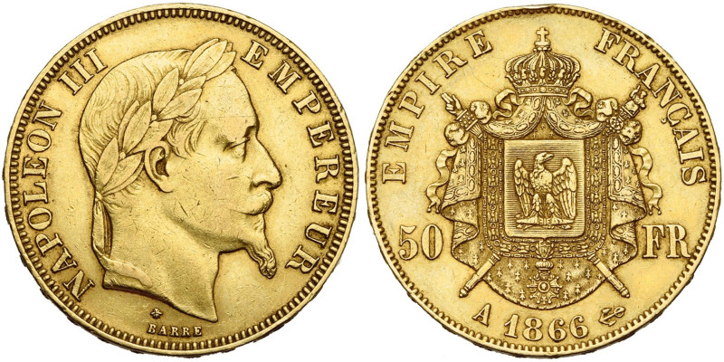 FRANCE, Napoléon III (1852-1870), AV 50 francs, 1866 A, Paris. Gad. 1112; Fr. 58...