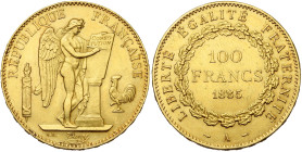 FRANCE, Troisième République (1871-1940), AV 100 francs, 1885 A, Paris. 2894 p. frappées. Gad. 1137; Fr. 590. Rare. Nettoyé. Petits coups.

Très Bea...