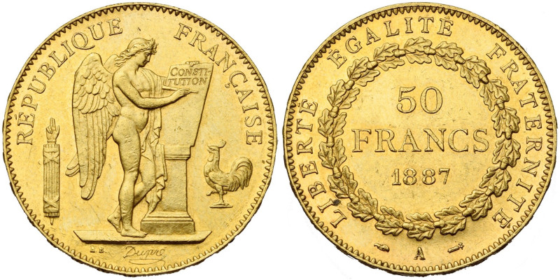 FRANCE, Troisième République (1871-1940), AV 50 francs, 1887 A, Paris. Seulement...